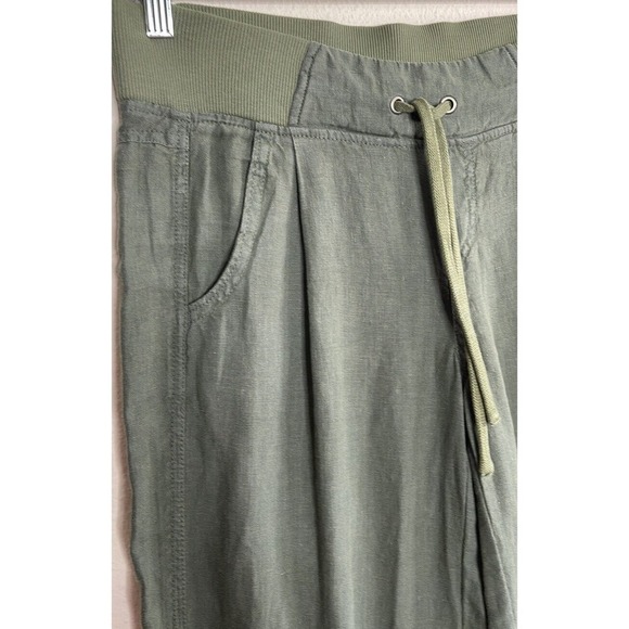 ATHLETA LINEN‎ REVERIE WIDE LEG JASPER GREEN PANT SIZE 2 - Picture 9 of 10
